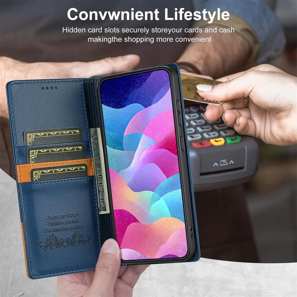 Xiaomi 17 TPro Anti-Theft Leather Flip Case for Redmi Note 15 Pro with Card Slot & Magnetic Closure