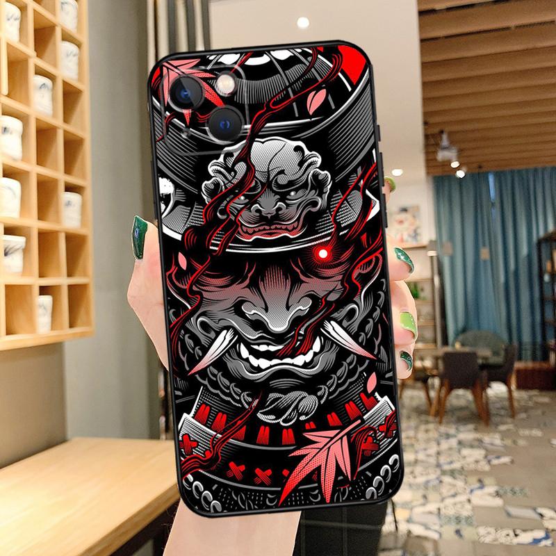 Чехол для телефона Демоническая маска Они Хання Для iPhone 16 17 Pro Max 14 13 12 11 15 Pro Max mini 15 16 Plus 16e 17 Air Cover