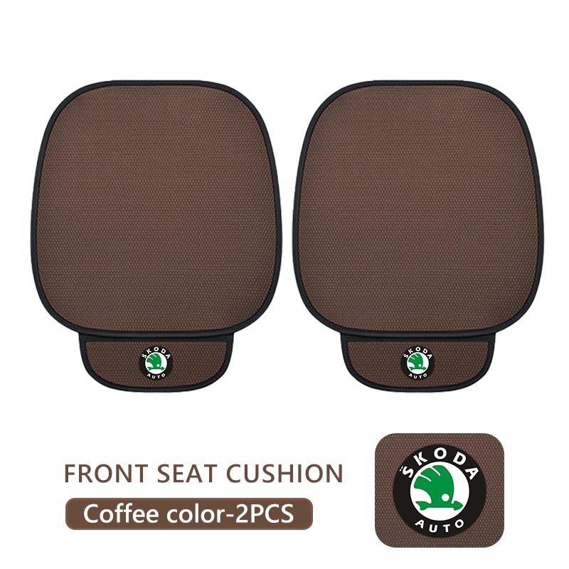 CAPR9 Car Seat Cushion Cover Breathable Ice Silk Soft Mats For Skoda Kamiq MK3 Roomster Rapid Kodiaq Karoq Fabia Enyaq