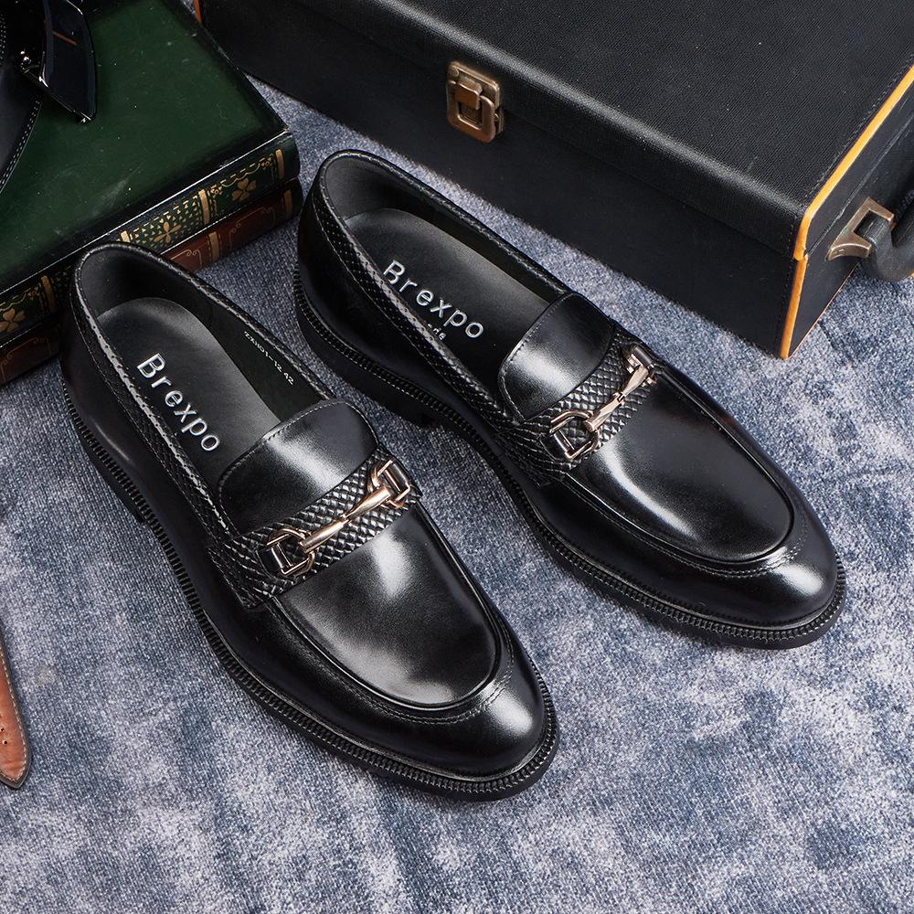 Summer New Horse Buckle Loafers Men'S Handmade Leather Retro British Men'S Leather Shoes One-Pedal Casual Single Shoes