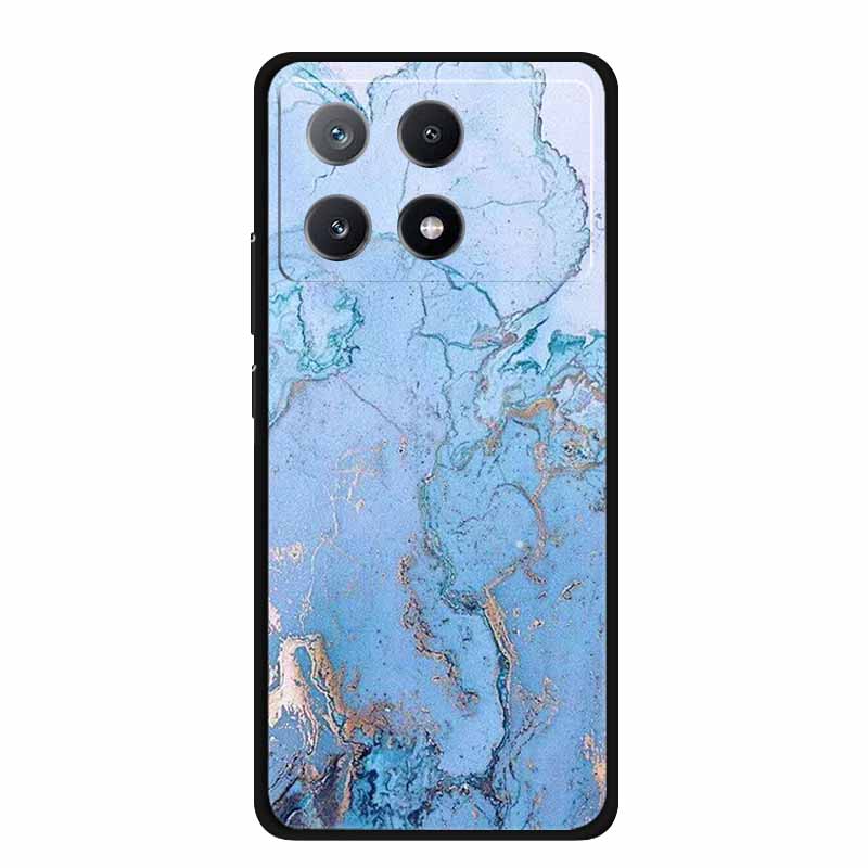 Чехол с мраморным узором для Poco X6 Pro Прозрачный бортик Funda для Xiaomi Poco X 6 Pro Мягкий прозрачный Coque Цветная задняя панель