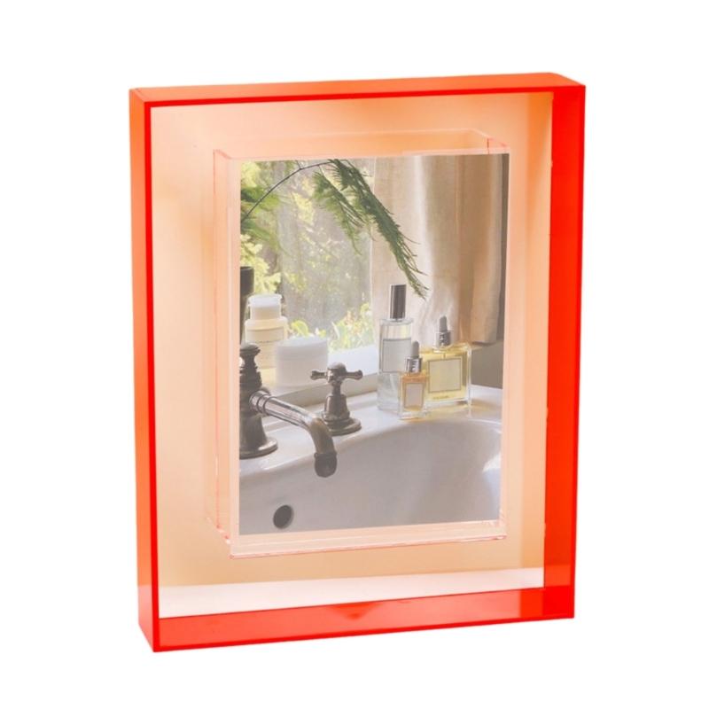 Photo Frame Acrylic Photo Holder for Desktop Display Support Horizontaled Vertical Clear