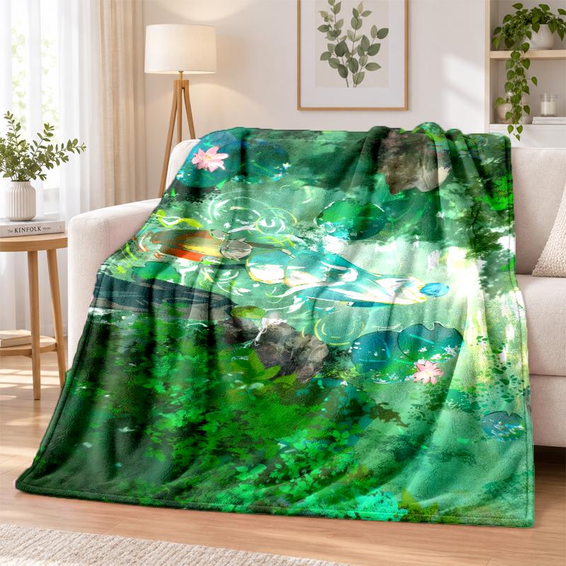 Frieren Beyond Journey's End Flannel Throw Blanket Soft Warm Cozy For Sofa Bed Indoor Home Bedroom Use