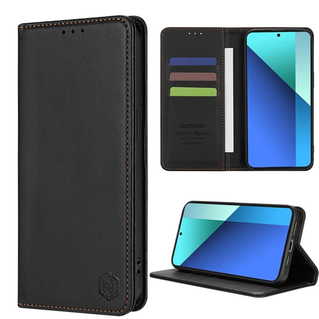 Магнитный слот для карт, кожаный чехол-книжка для Xiaomi Redmi Note 14 Pro 13 12 12S 11 11S 10 9 Pro 8 8T 7, кошелек, дружественный к коже, прочный