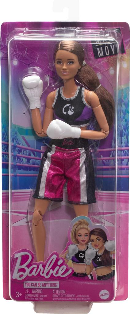 Barbie Careers Fashion Doll Accessories Brunette Boxer in Removable Uniform with Boxing Gloves and 22 Bendable Joints &