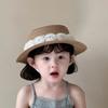 Summer Baby Straw Caps French Children Sun Hat Trendy Flower Lace Straw Hat  for Kids