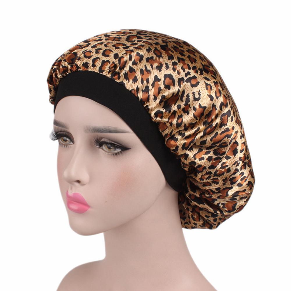 1 Pc Soft Night Sleep Hat Women Elastic Wide Band Fashion Hair Loss Cover Head Wrap Satin Bonnet Beauty Chemo Caps Care