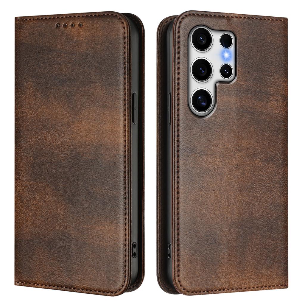 For Samsung Galaxy S25 Ultra Wallet Cases Retro Texture RFID Blocking Leather Phone Cover