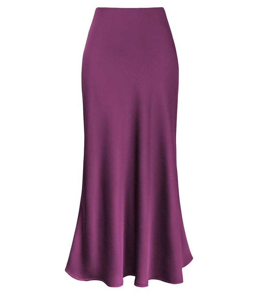 Элегантная юбка-годе из шелковистого ацетата с высокой талией для весны и лета