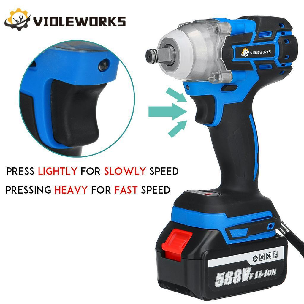 Бесщеточный электрический ударный гайковерт 22800 мАч, 588 В с литий-ионной батареей 1/2, аккумуляторный беспроводной гаечный ключ 580 Н.М, электроинструмент