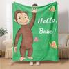 1pc Curious George (7) Blanket, Gift, for Men and Women, Soft Blanket, Good for Sofa Bed Couch Travel, Lightweight Flannel Blanket