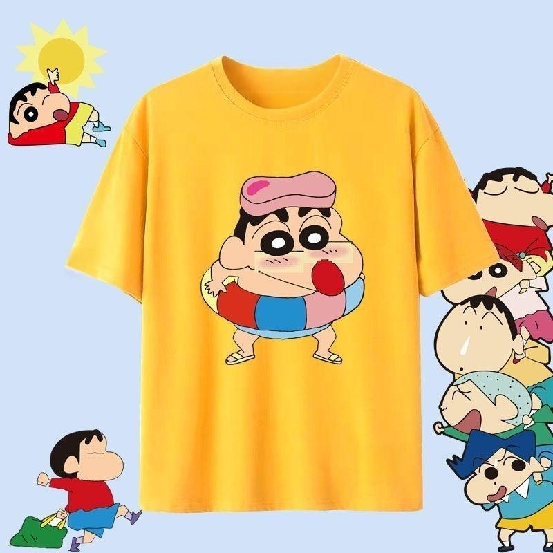 Crayon Shin Chan Shinnosuke Shiro Kazama Print T Shirt Women Unisex Oversized Cute Cartoon Short Sleeve Casual Tee