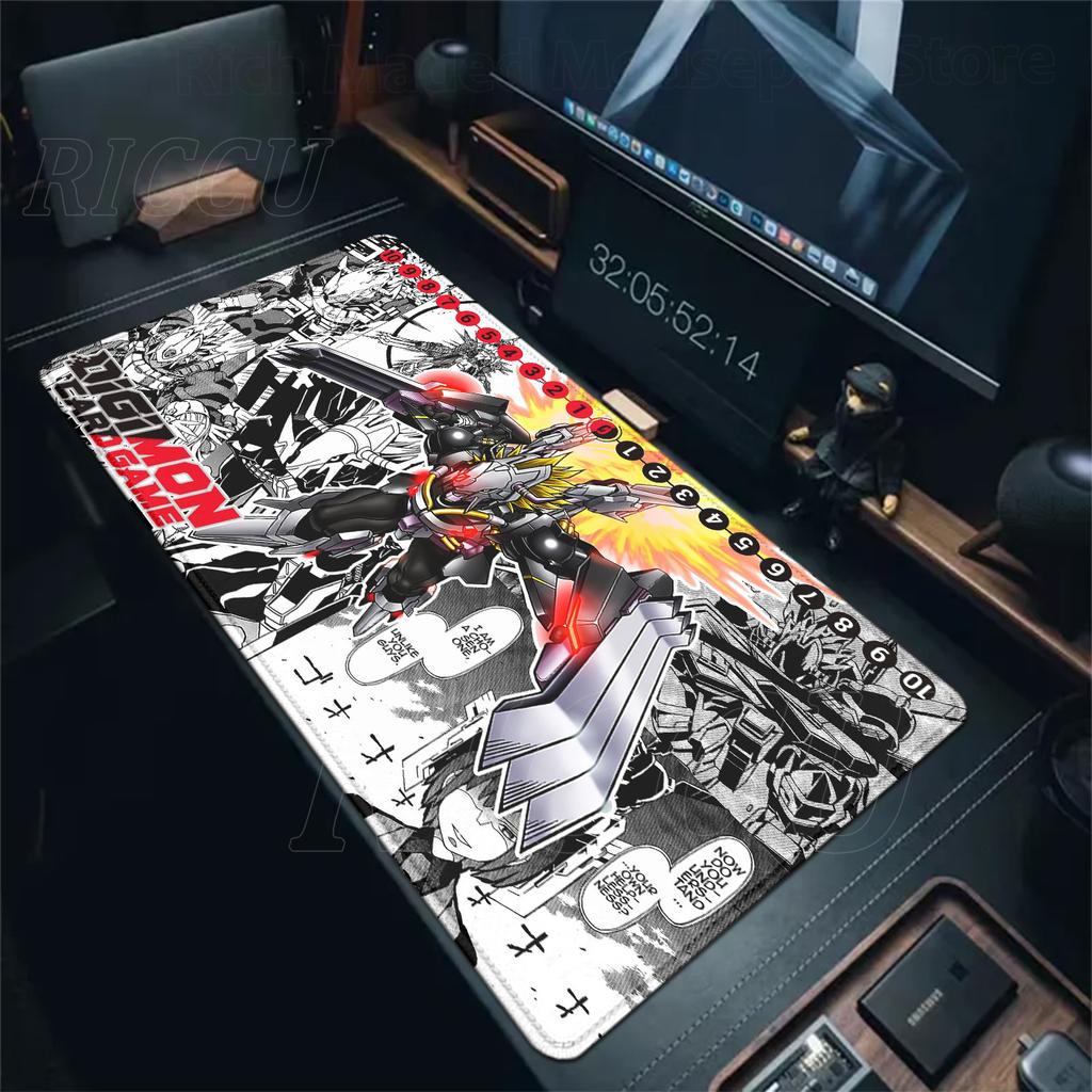 Anime Mousepad Digimon Adventure Gamer Desk Mat Office Large Computer Non-slip E-Sports Mouse Pad Desks Accessories Gaming Pads