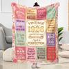 Vintage Anniversary Greetings Blanket Warmthful Decor Great for Seaside Bedding Bed for All Occasions Stylish Decor Gifts For Family Or Friends