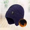 Middle Aged and Elderly Men's Hats for Winter Warmth and Ear Protection Elderly Father and Grandfather's Thick Knitted Woolen Hats for Men In Winter