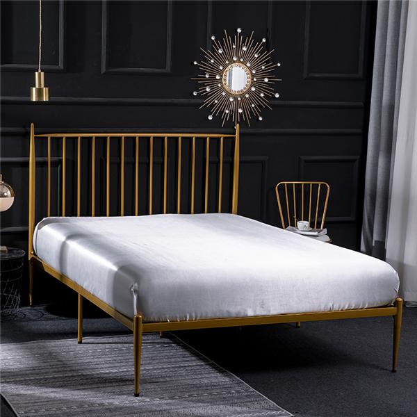 2026Сатиновая шелковая простыня на резинке однотонная простыня эластичная лента наматрасник простыни покрывало для кровати размер квин кинг