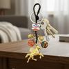 Retro Chinese Phone Chain Cute Fortune God Keyring Hand-woven Plutus Lucky Keychain  Decoration