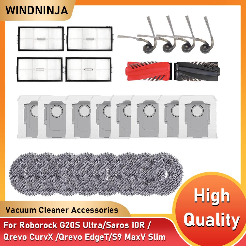 Filter Main Brush Mop Cloth Dust Bag For Roborock G20S Ultra/Saros 10R /Qrevo CurvX /Qrevo EdgeT/S9 MaxV Slim Robot Vacuum Cleaner Part