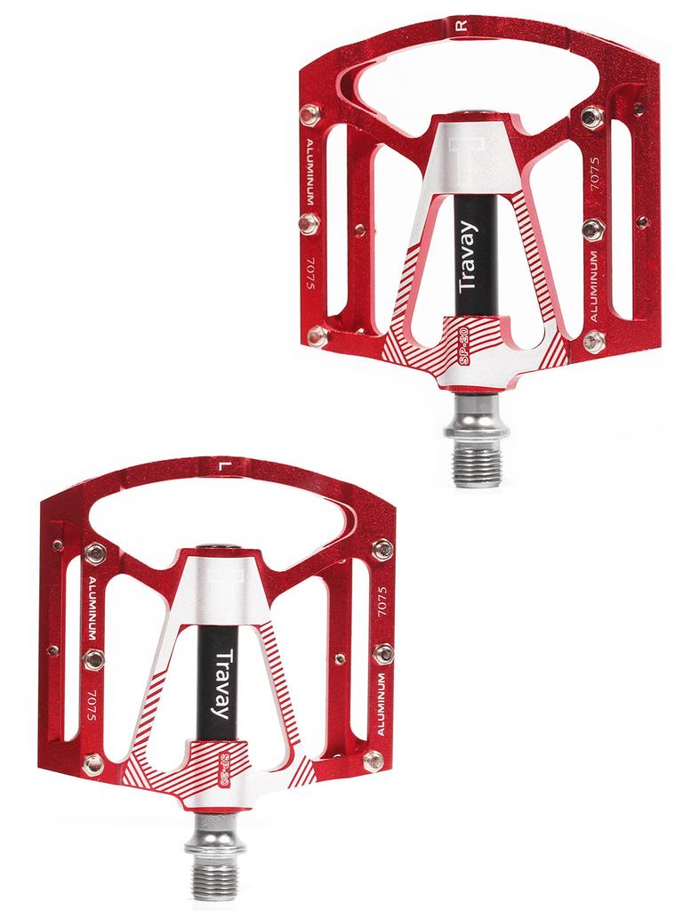 Педали для горного велосипеда с высокой смазкой, сверхлегкие подшипники DU, педали для кроссового велосипеда (красный)