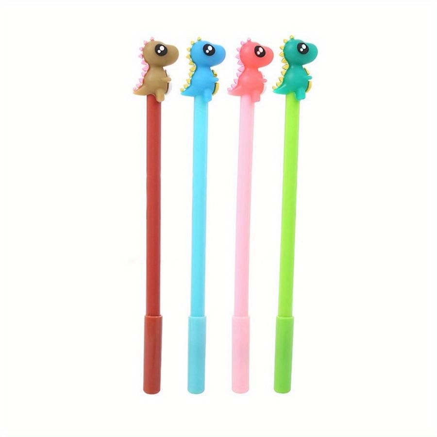 10pcs 0.5mm Creative Stationery Dinosaur Silicone Head Gel Pen Cute Cartoon Learning Office Water-based Signature Pen