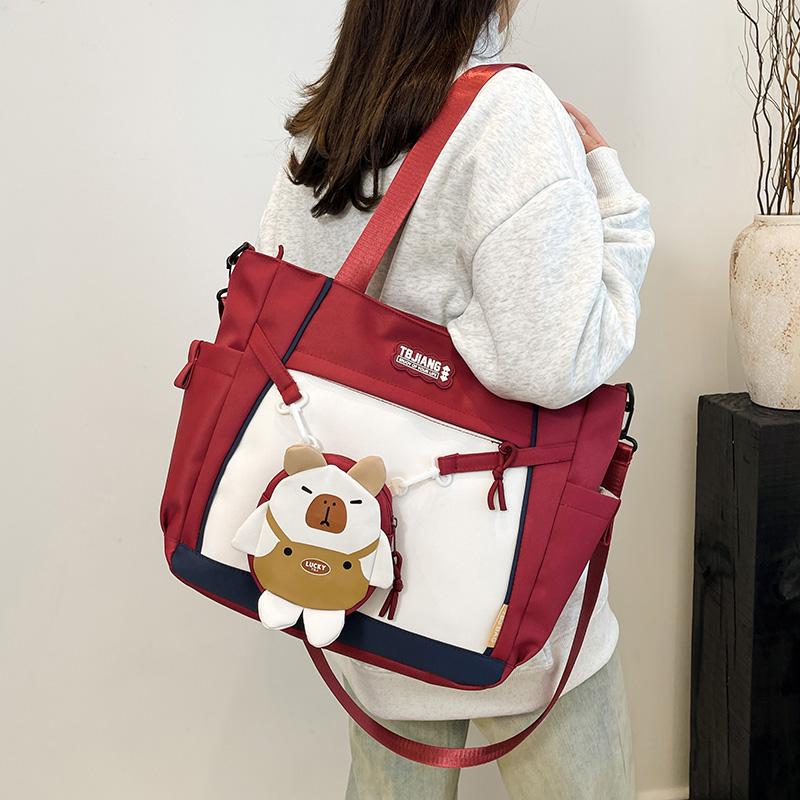 Сумка-тоут Color Block Student Crossbody Bag Большая вместительная сумка на плечо