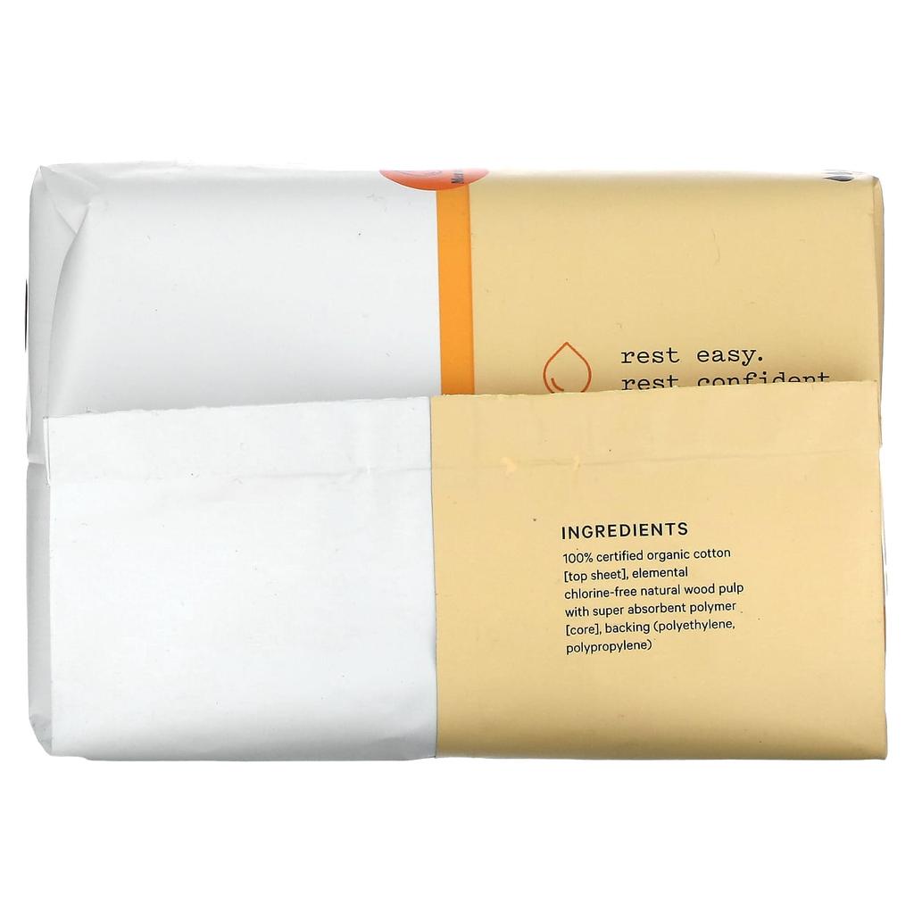 100% Органический Хлопок Покрытие Прокладки для Обильных Выделений Ночные, 16 штук