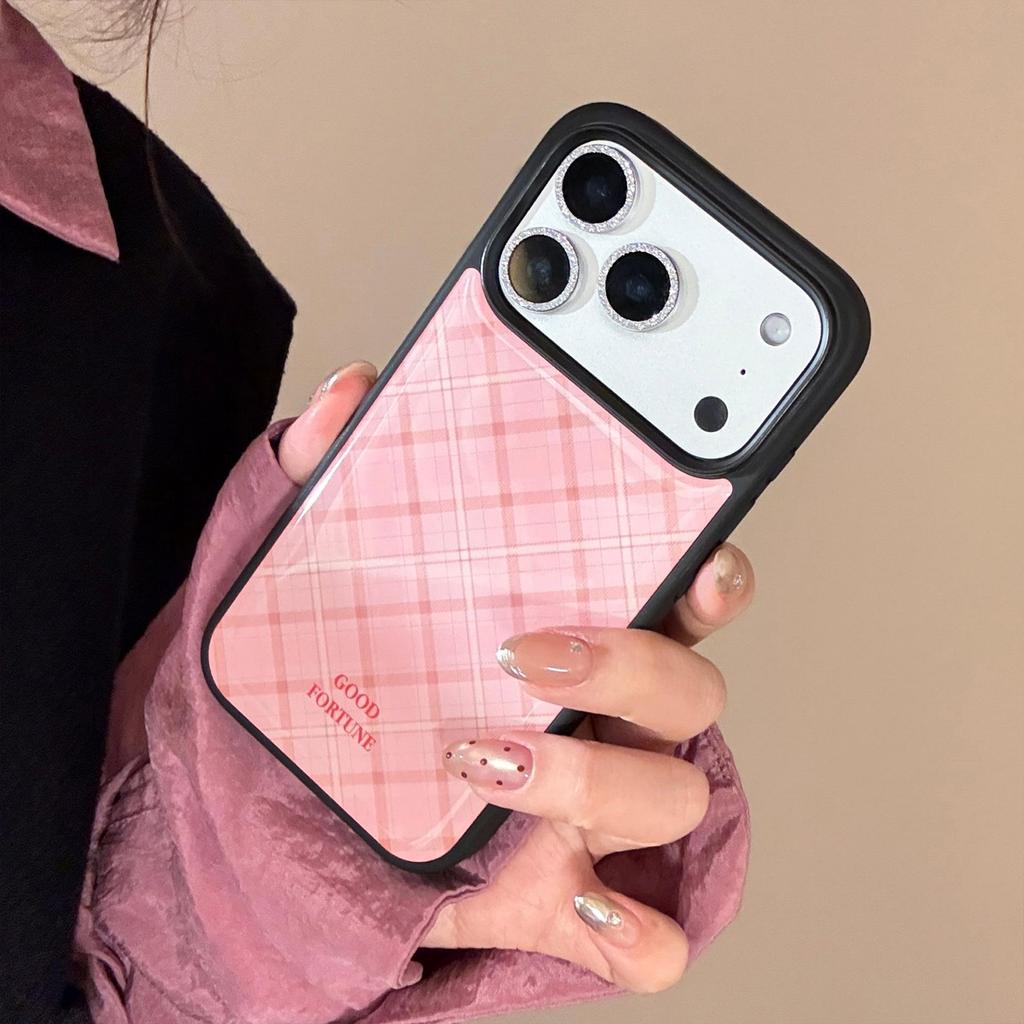 Розовый клетчатый чехол для телефона для iPhone 16, iPhone 17 и iPhone 17 Pro Max