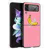 Забавный Чехол-Блокнот с Укусом Яблока и Банана из Жесткого ПК для Samsung Galaxy Z Flip 7 6 5 4 Черный Чехол для Galaxy Z Flip 3 Складывающийся Чехол-Сумка
