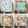 European Retro Style Angels Shower Curtains Bathroom Curtain Waterproof Fabric Bathtub Decor 180*180cm Bath Curtain With Hooks