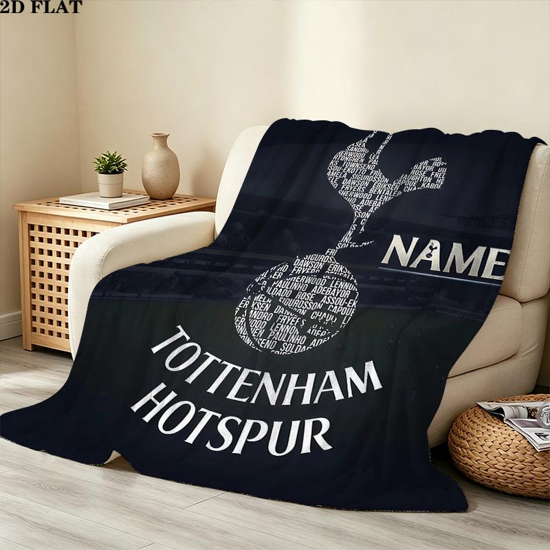 Custom Name,Tottenham Hotspur Printed Flannel Blanket, soft throw for bedroom sofa, washable, Christmas present, great gift.