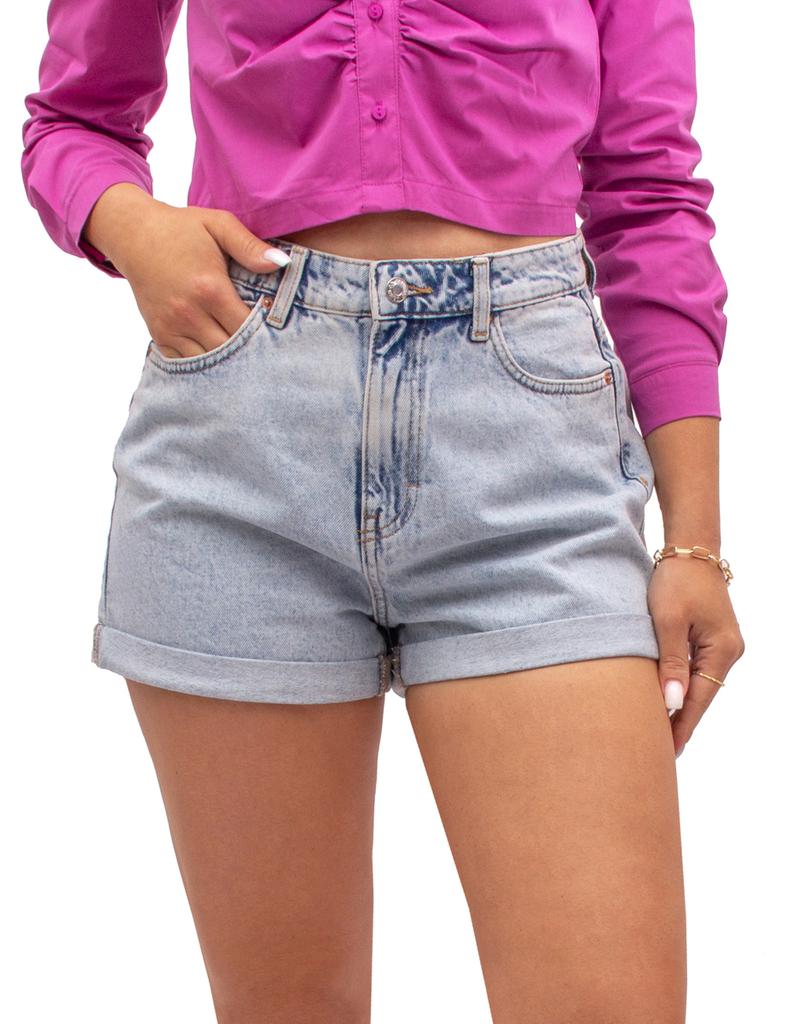 Krótkie Spodenki Jeansowe Damskie Dżinsowe Mom Fit Bermudy Jasne 36 S Firi