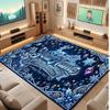 Christmas Theme Soft Crystal Velvet Rug Custom Name & Text Print Non Slip Floor Rug for Bedroom Living Room