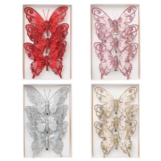 Шт Блестящие Пайетки Бабочка Украшение Искусственная Бабочка Рождественское Украшение