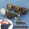 10Pcs/pack With Screwdriver Jeans Buttons Nail Free Waist Buckle Waist Extenders Button  Jeans