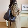 Chic Retro Large Capacity Tote Bag For Women With Unique Design And Stylish Appeal In Black White Brown Or Coffee Colors