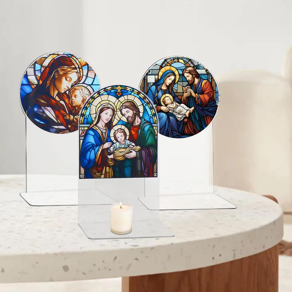 Акриловая табличка Подсвечник Молитва Католический Настольный centerpiece Подсвечник Иисус для Дня Матери Рождественское украшение