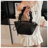 IELGY Ladies Shoulder Bag Pleated Portable Bow Portable Bucket Bag