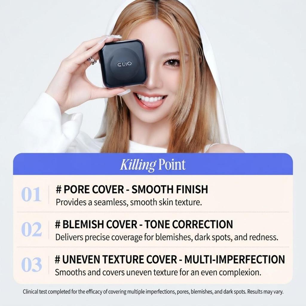 CLIO Kill Cover Founwear Cushion Special Set #21N Linen (Foundation 15g + Refill 15g)