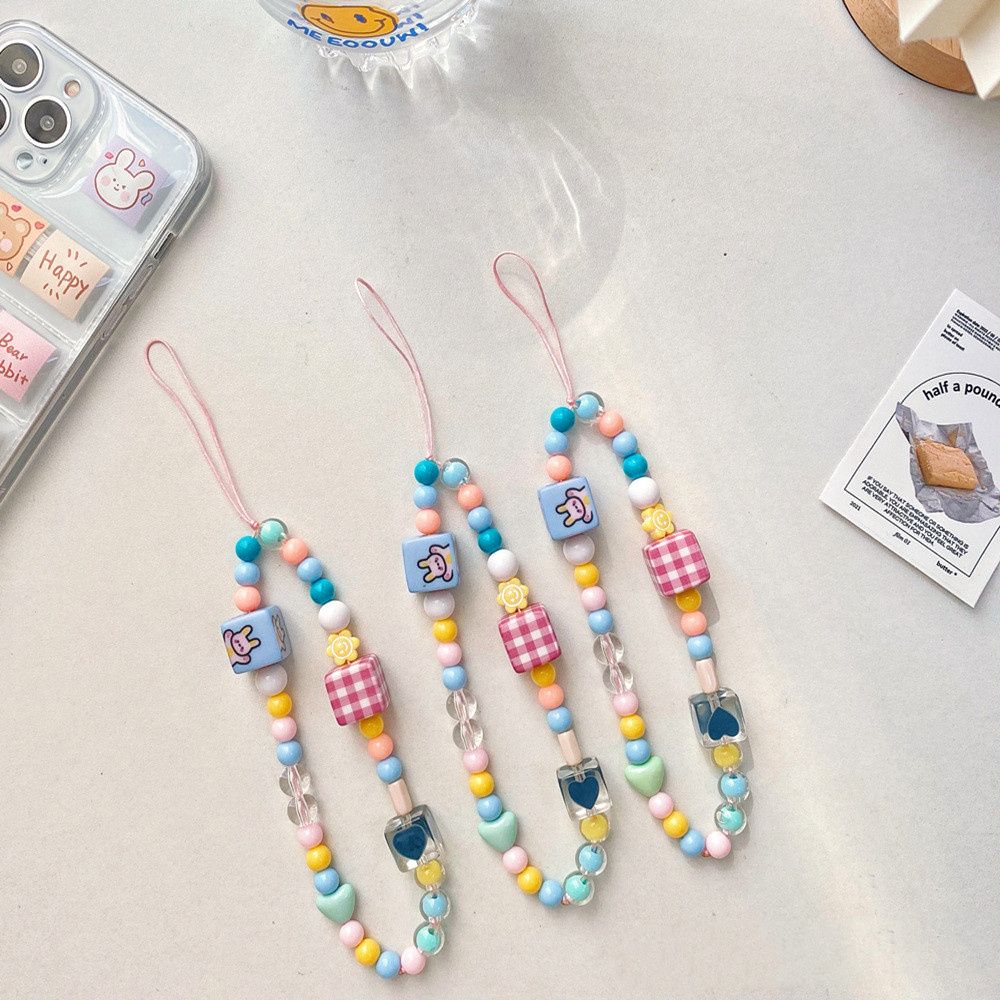 Flower Heart Telephone Jewelry Phone Case Lanyard Cellphone Strap Mobile Phone Chain Phone Lanyard