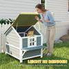 Wooden Cat House 2 Story Cat Cave With Waterproof Flip Up Roof Side Platform 101x72 5x81cm Gray