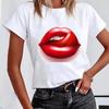 (Азиатский размер) С коротким рукавом Lip Love, сексуальный тренд, милая милая женская футболка с принтом, летняя модная футболка, женская базовая футболка, одежда, футболки с графикой