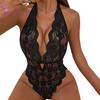 Bodysuit One Piece Sexy Deep V Sleep Colthes Backless Sexy Wear Embroidery Lace Womenfor