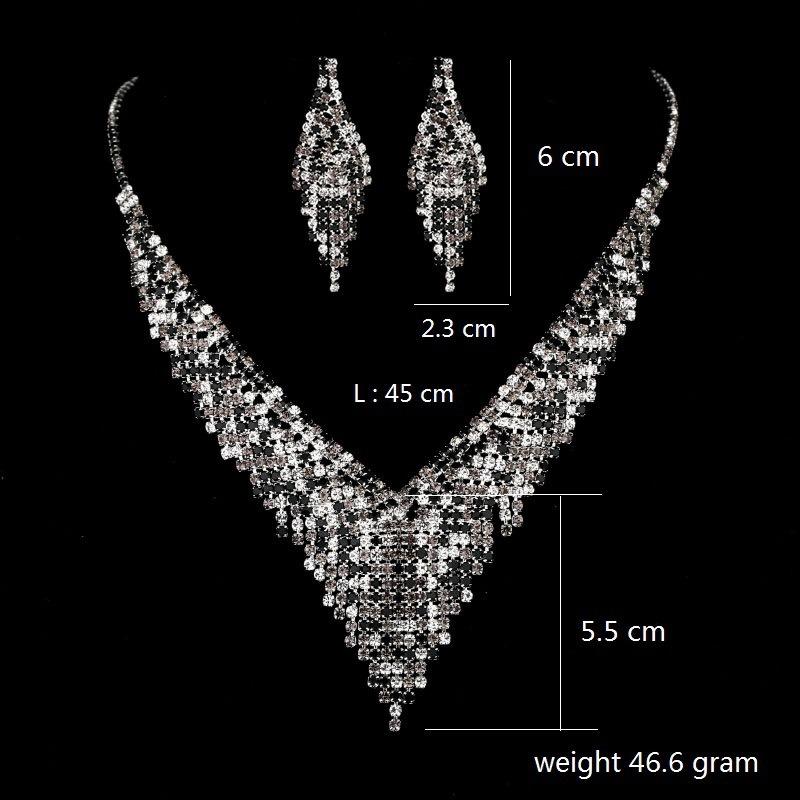 BLINGBAY комплект женских украшений, милые свадебные аксессуары, медные стразы, великолепный элегантный комплект ожерелья и серег, женский современный подарок на день рождения