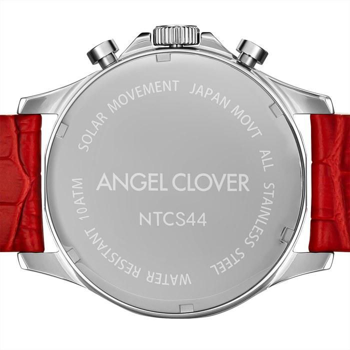 [AngelClover] Men's Watch TIME CRAFT SOLAR NTCS44SBRE-RESolar, 100m Waterproof, Mineral Glass, Red Dial, Red Stainless Steel (Leather)