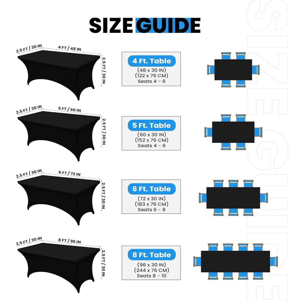 Скатерть спандекс плотно облегающая моющаяся и устойчивая к складкам стрейч прямоугольная для патио мероприятия свадебных вечеринок чехол на стол