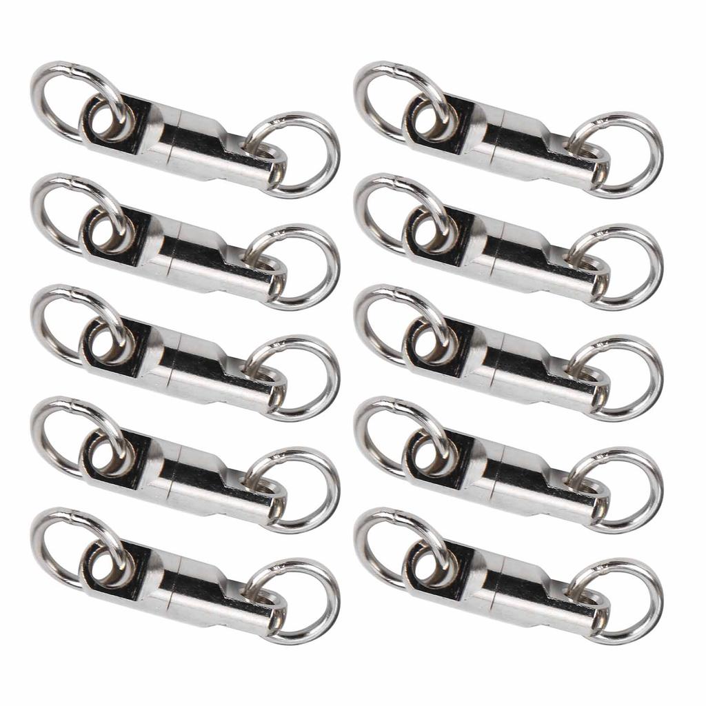 10 Pcs 3.5mm Ball Bearing Rotate Connector Stainless Steel Fishing Ball Bearing Rotate Connector for Fishing
