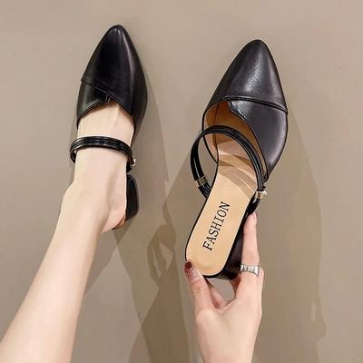 Обувь для женщин, Лидер продаж 2024 года, женские тапочки, модные повседневные тапочки для взрослых, однотонная женская обувь с острым носком