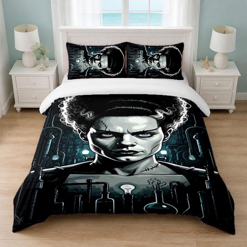 Bride of Frankenstein Bedroom 3Pcs Bedding Set Soft Bed Sheet Pillowcases Home Bedding Decoration