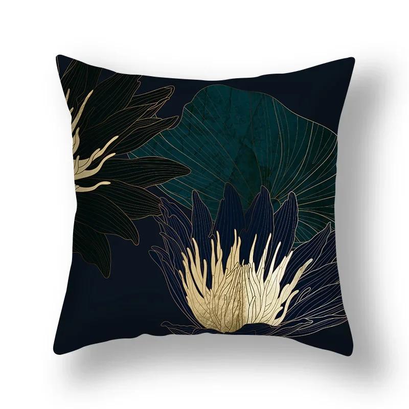 Ginkgo Leaves Pillows Case Home Decorative Cushion Cover Golden Polyester Print Pillowcase Car Sofa Pillow Case Home Decor 45*45