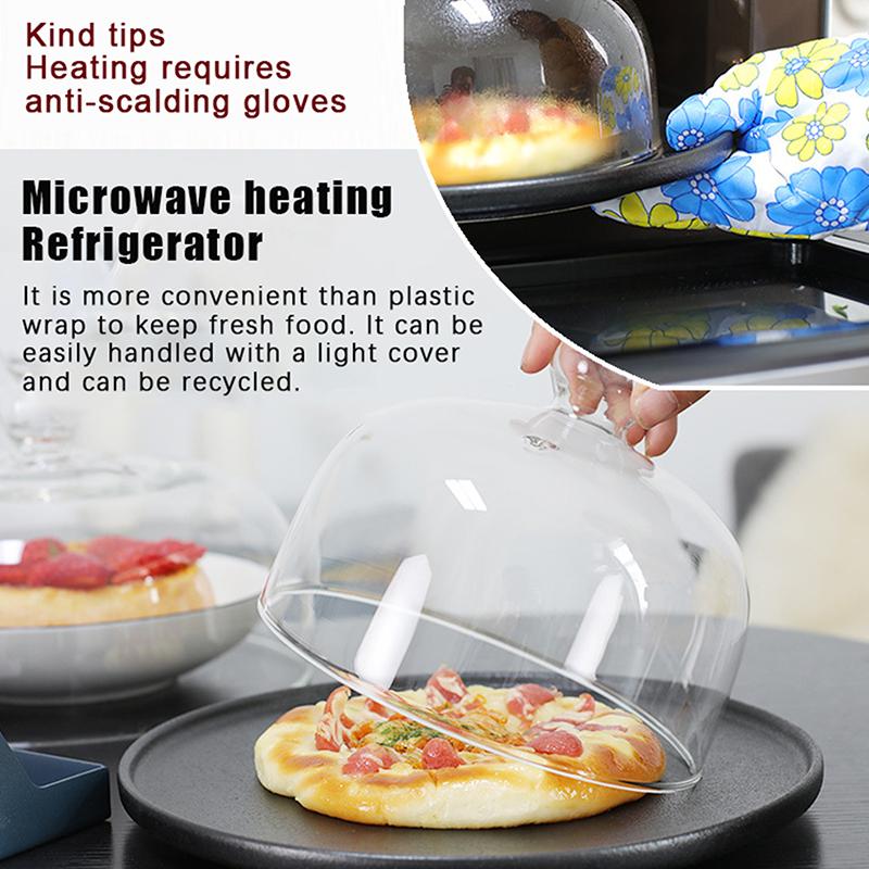 Крышка от брызг для микроволновой печи из боросиликатного стекла для продуктов, высокая, не содержащая БФА, нетоксичная, без пластика